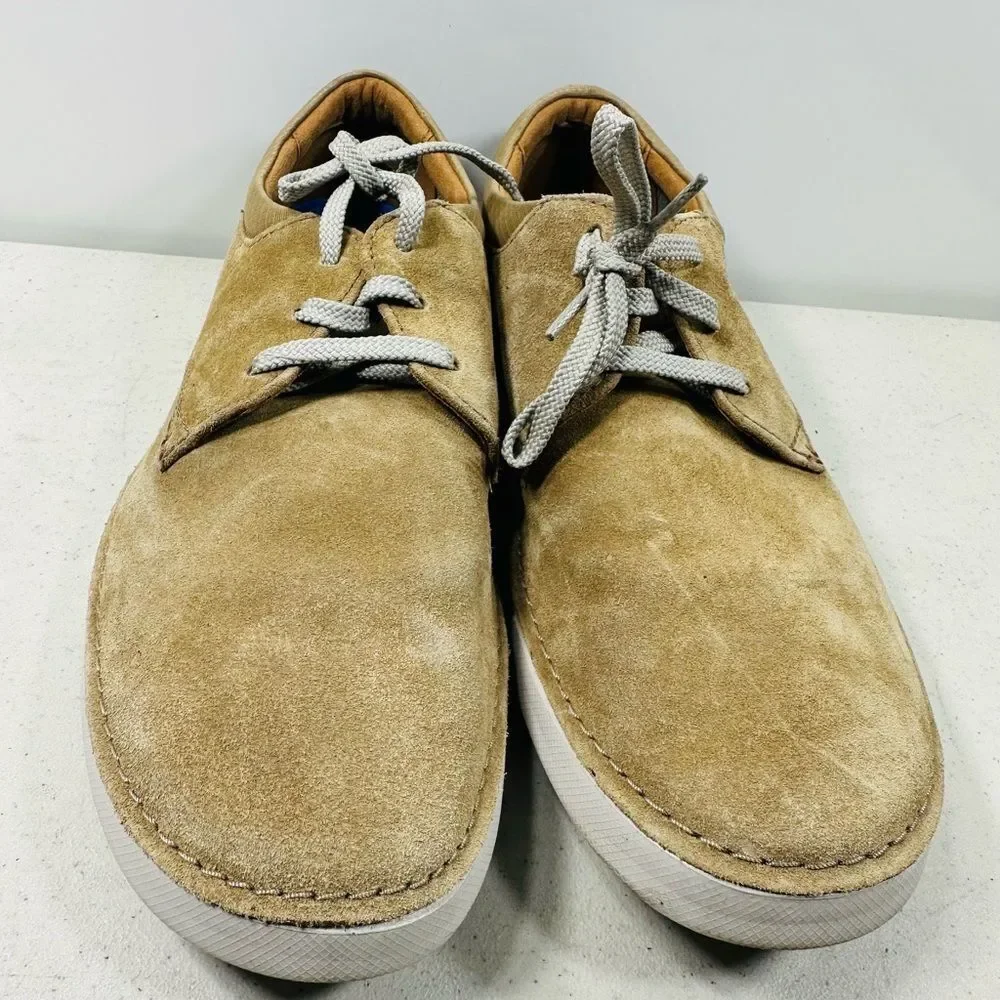 Clarks Gerald Lace Suede Leather Oxfords Shoes Mens 13 Dark Sand Brown Comfort